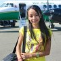 初飛行機のSanjuはわくわくドキドキでうれしそうです。